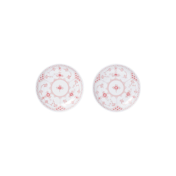 Coral Fluted Half Lace Shallow Bowl 13 cm, 2 pcs, Royal Copenhagen
