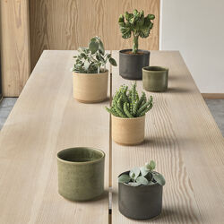 Leer Flowerpot, green, Villa Collection