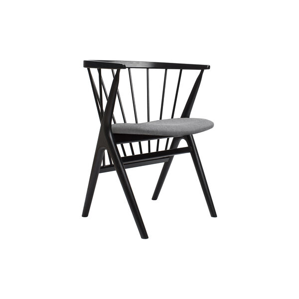 Sibast No 8 Dining Chair, black lacquered oak/light grey Sibast No 8 Dining Chair, black lacquered oak/light grey, Sibast Furniture