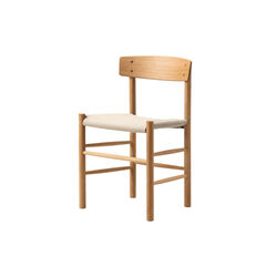 J39 Mogensen Chair with Seat Upholstery, oiled oak/natural canvas, Fredericia Furniture