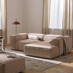Lennon Modular Corner Sofa, linen blend rust, Westwing Collection