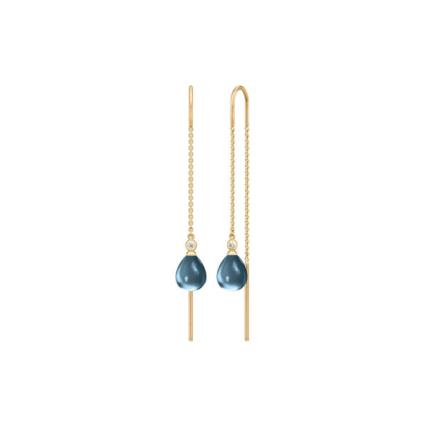 Tasha Chain Earrings, gold/london blue, Julie Sandlau