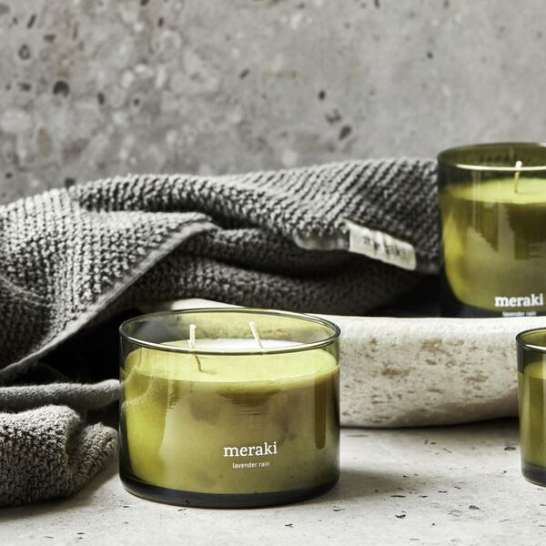 Scented Candle, lavender rain, Meraki