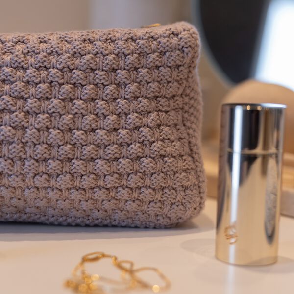Knitted Clutch Petra, husted violet, By LOHN