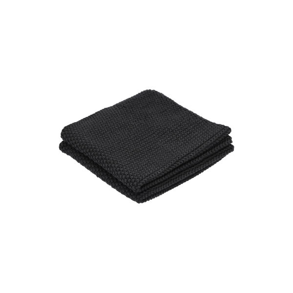 Knit Dishcloth 2 pcs, black, Bastian