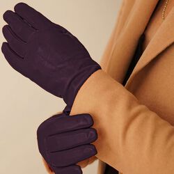 Carla Leather Gloves, deep purple, Kessler