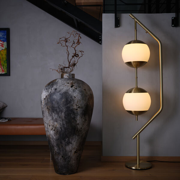 Monroe Floor Lamp, brass/opal Monroe Floor Lamp, brass/opal, Rubn
