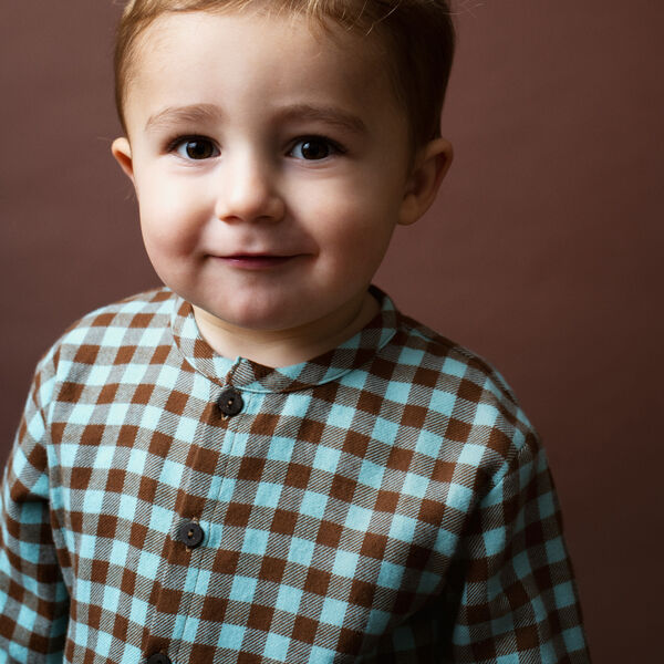 Baby Brushed Shirt, coffee checks Baby Brushed Shirt, coffee checks, Serendipity