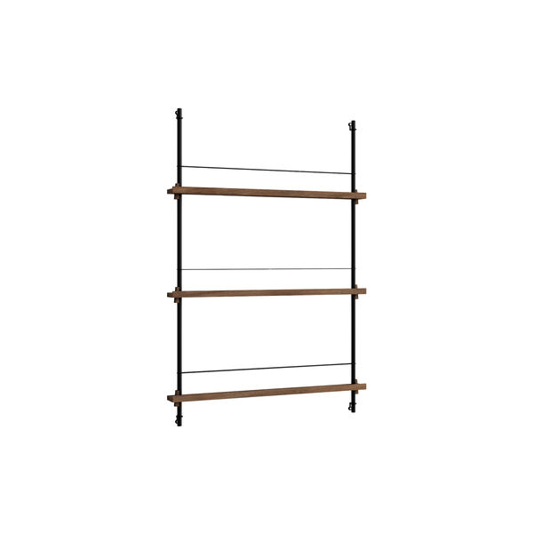 Magazine Shelving Medium, smoked oak/black, MOEBE