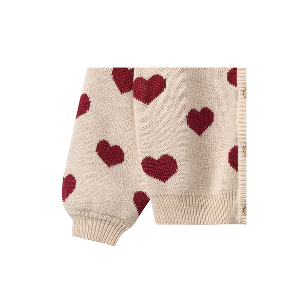 Jacquard Cardigan Hearts, offwhite melange Jacquard Cardigan Hearts, offwhite melange, Wheat