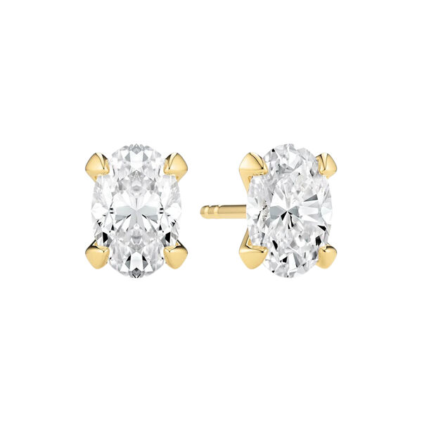 Grace Ovale Solitaire Earrings | 14 kt. Gold | 1,00 ct, Sif Jakobs Jewellery