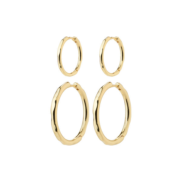 EVE Hoops 2-in-1 set, gold plated, Pilgrim