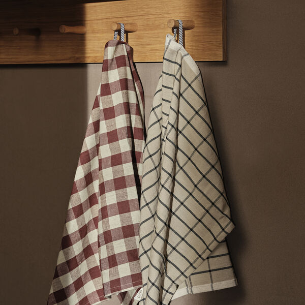 Hale Tea Towel, cinnamon/grey green, Ferm Living