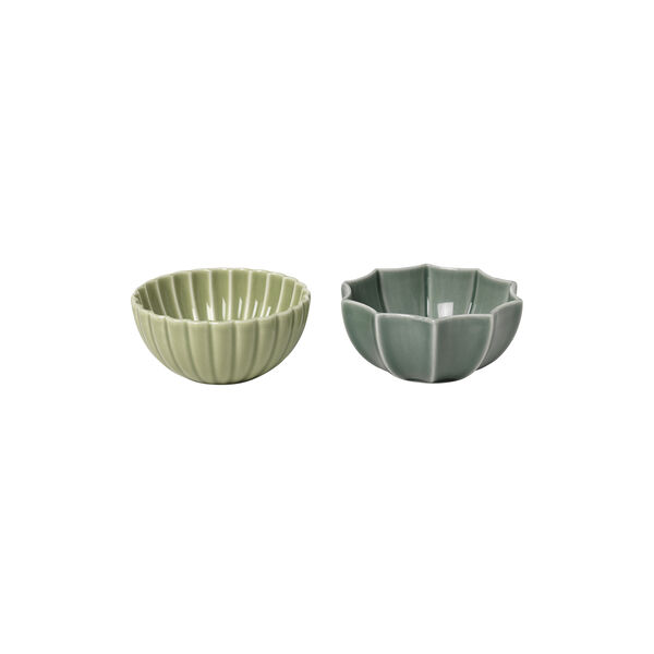 Samsurium Mini Bowls set of 2, wasabi & spruce, Dottir Nordic Design