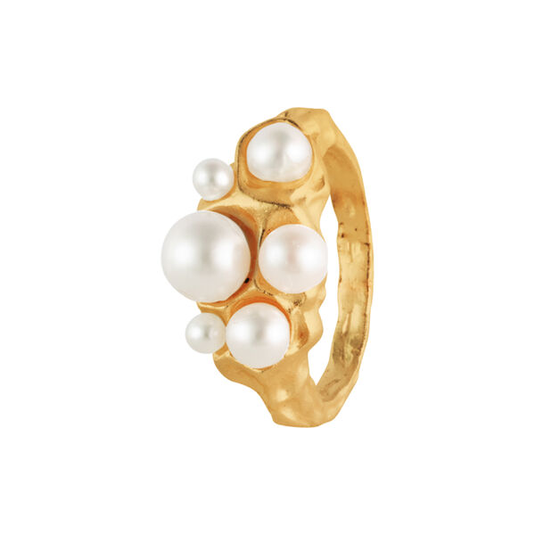 VENUS ORACLE RING, gold plated/white, House of Vincent