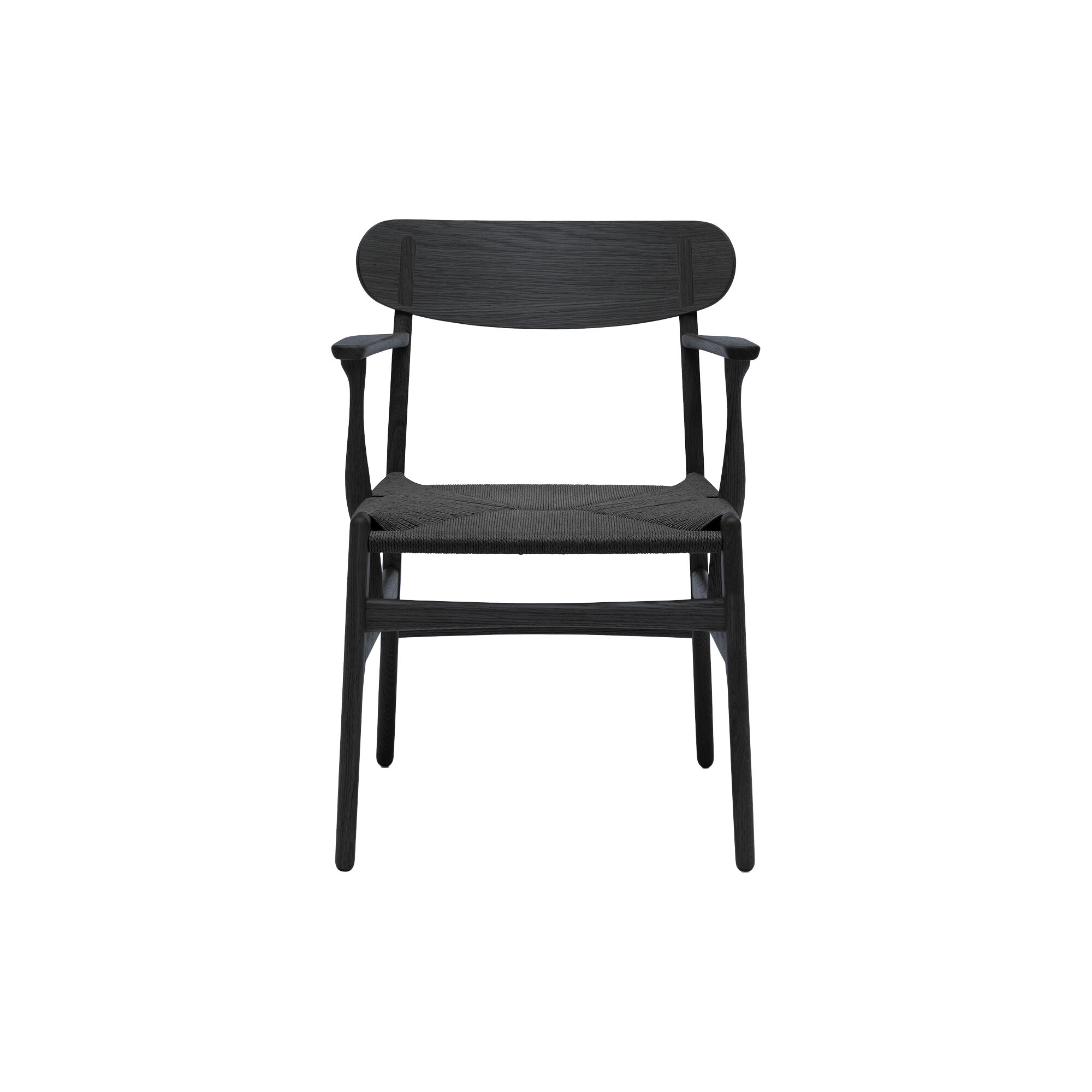 CH26 Dining Chair black lacquered oak black