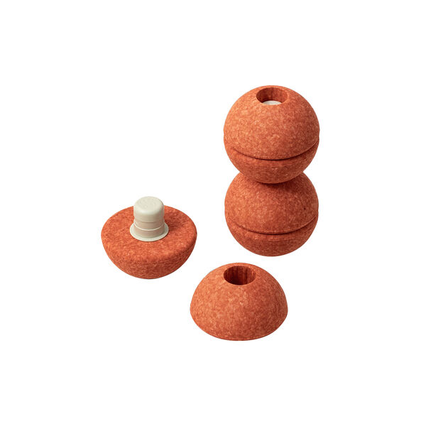 3 x Foam Balls, burnt orange/dusty green, MODU
