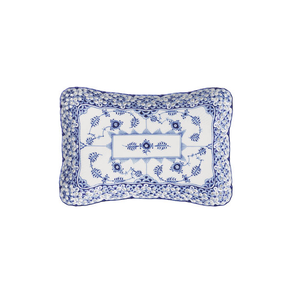 Blue Fluted Full Lace Rectangular Dish, Royal Copenhagen