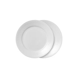 White Fluted Plate 22 cm 2-pc, Royal Copenhagen