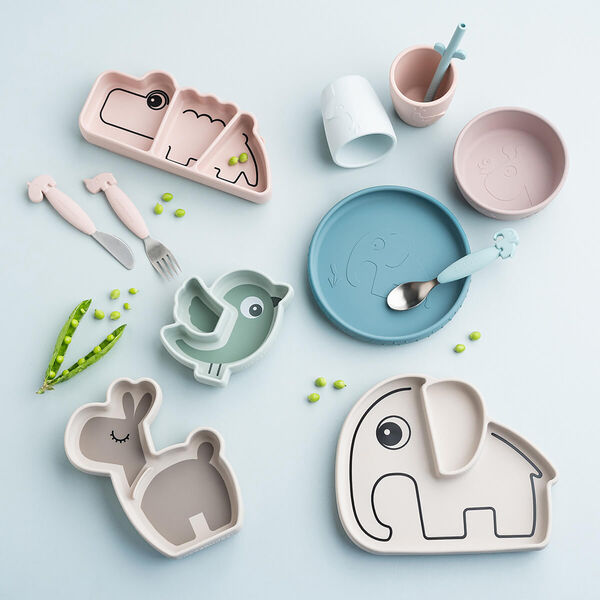 Deer Friends Stick&Stay Dinner Set, blue Deer Friends Stick&Stay Dinner Set, blue, Done by Deer