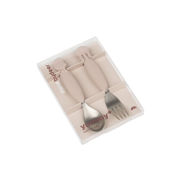 Sea Friends YummyPlus Spoon & Fork Set, powder Sea Friends YummyPlus Spoon & Fork Set, powder, Done by Deer