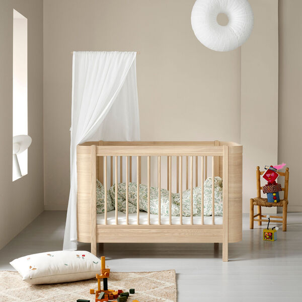 Wood Mini+ Cot Bed excl. Junior Kit 68x122 cm, oak, Oliver Furniture
