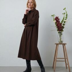 NOOS - Kamilla Shirt Dress, dark brown, LA RŌUGE