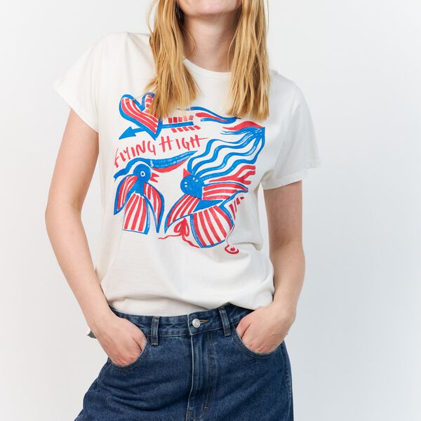 RomaLL Flying High Tee SS, white, Lollys Laundry