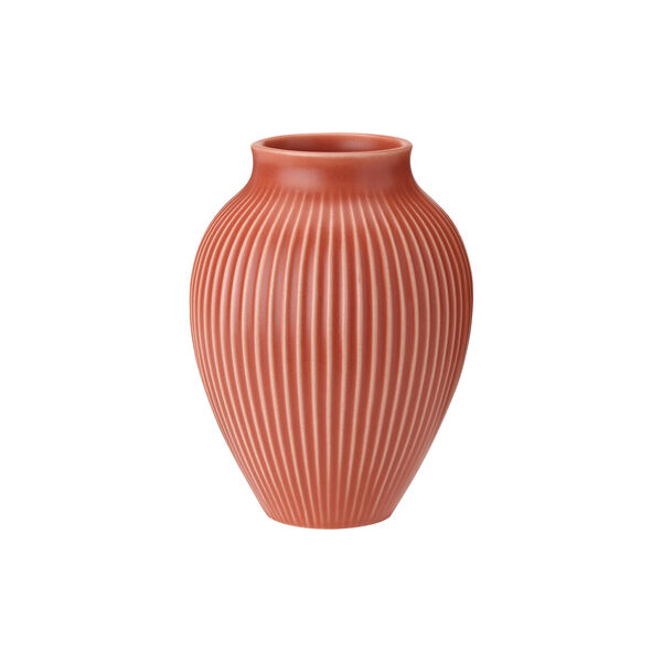 Knabstrup vase ripple, coral Knabstrup vase ripple, coral, Knabstrup Keramik