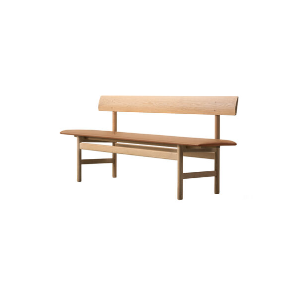 The Mogensen Bench, soap treated oak/cognac, Fredericia Furniture