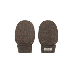Mittens Wool Fleece , brown melange, HUTTEliHUT