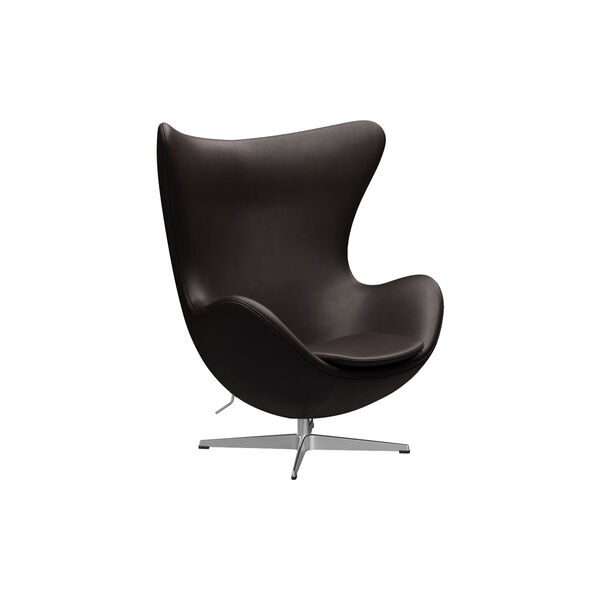 Egg™ 3316 Lounge Chair, Grace dark brown/satin brushed aluminium Egg™ 3316 Lounge Chair, Grace dark brown/satin brushed aluminium, Fritz Hansen
