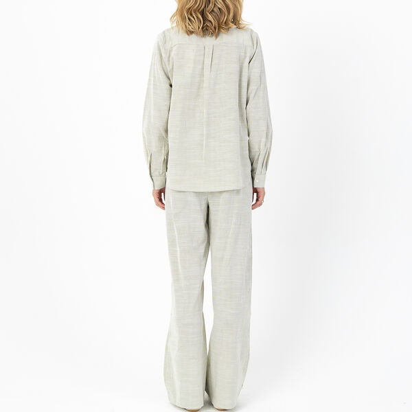 GWEN frill shirt, green stripe, Coster Copenhagen