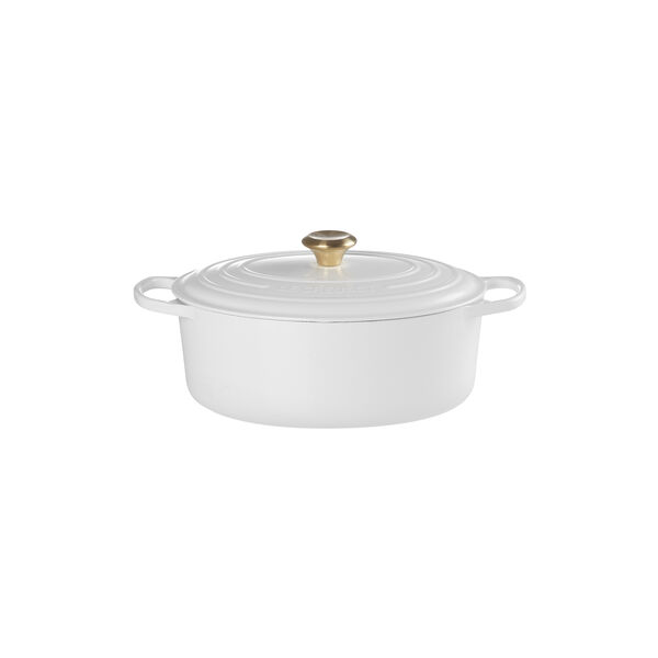 Signature cast iron oval casserole &Oslash; 31 cm, white, Le Creuset