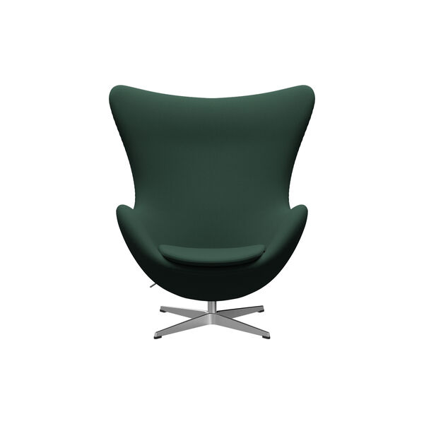 Egg&trade; 3316 Lounge Chair, Christianshavn 1160 dark green uni/satin brushed aluminium, Fritz Hansen