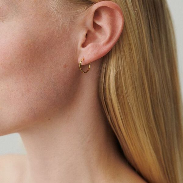 Tiny Plain Hoops, gold, Pernille Corydon Jewellery