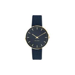 City Hall Wrist Watch, oxford blue/steel/oxford blue, Arne Jacobsen Watches