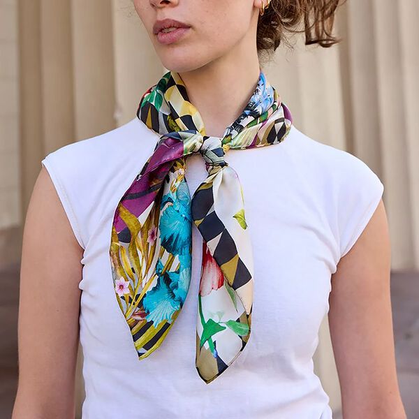 DECOUPAGE Scarf, red, Bella Ballou