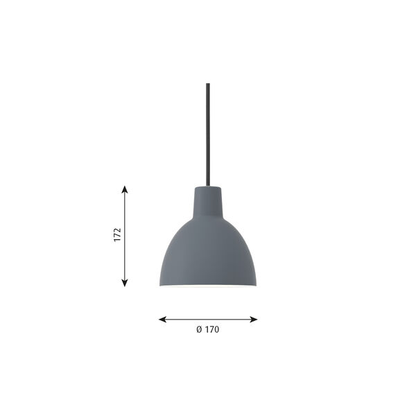 Toldbod 170 Pendant, blue grey, Louis Poulsen