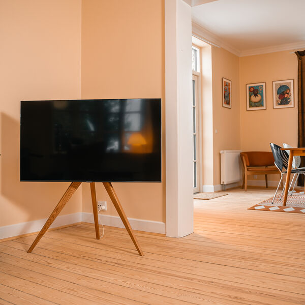 Ella TV stand, oiled oak/ black, KRISTIAN JUUL