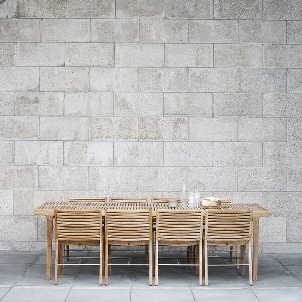 OUTDOOR RIB Dining Table 100x250 + 6 OUTDOOR RIB Dining Chairs, Sibast Furniture