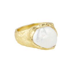 Adeline ring w. pearl, gold plated, Pure by Nat