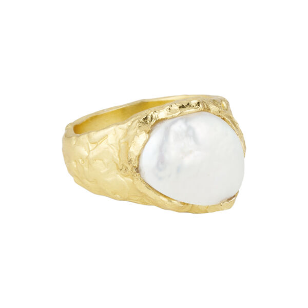 Adeline ring w. pearl, gold plated, Pure by Nat
