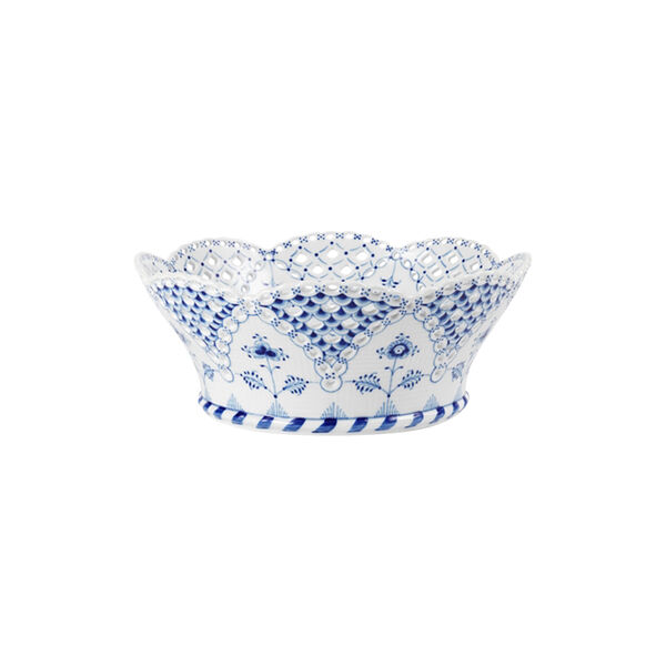 Blue Fluted Full Lace Fruit basket, Royal Copenhagen