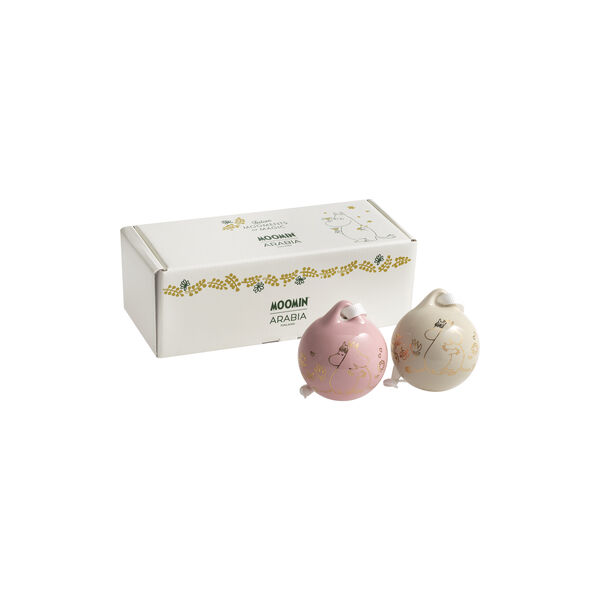 Moomin Bauble 2 pcs | Love | Pink & Gold, Moomin Arabia