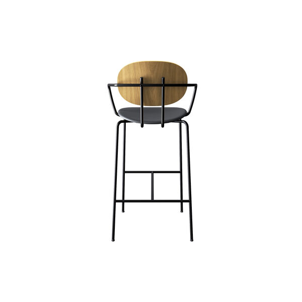 PIET HEIN Bar Chair with Arms, oiled oak/Solid Black 509 PIET HEIN Bar Chair with Arms, oiled oak/Solid Black 509, Sibast Furniture
