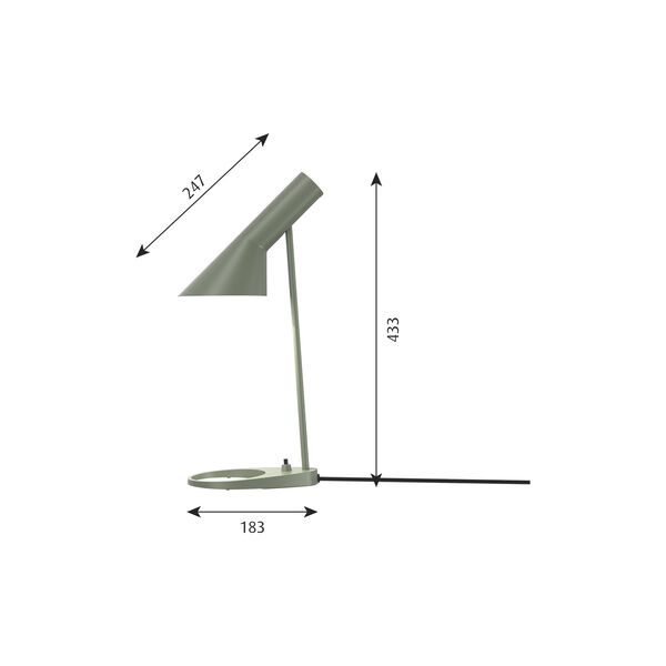 AJ Mini Table Lamp, pale petroleum, Louis Poulsen