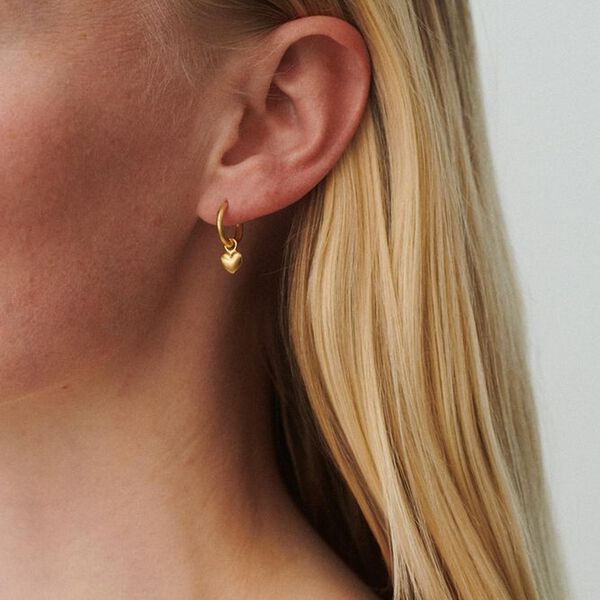 Heart earrings, gold, Pernille Corydon Jewellery