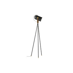 Carronade II Floor Lamp, black/smoked oak/brass, LE KLINT