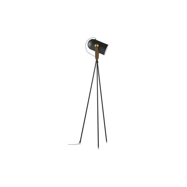 Carronade II Floor Lamp, black/smoked oak/brass, LE KLINT